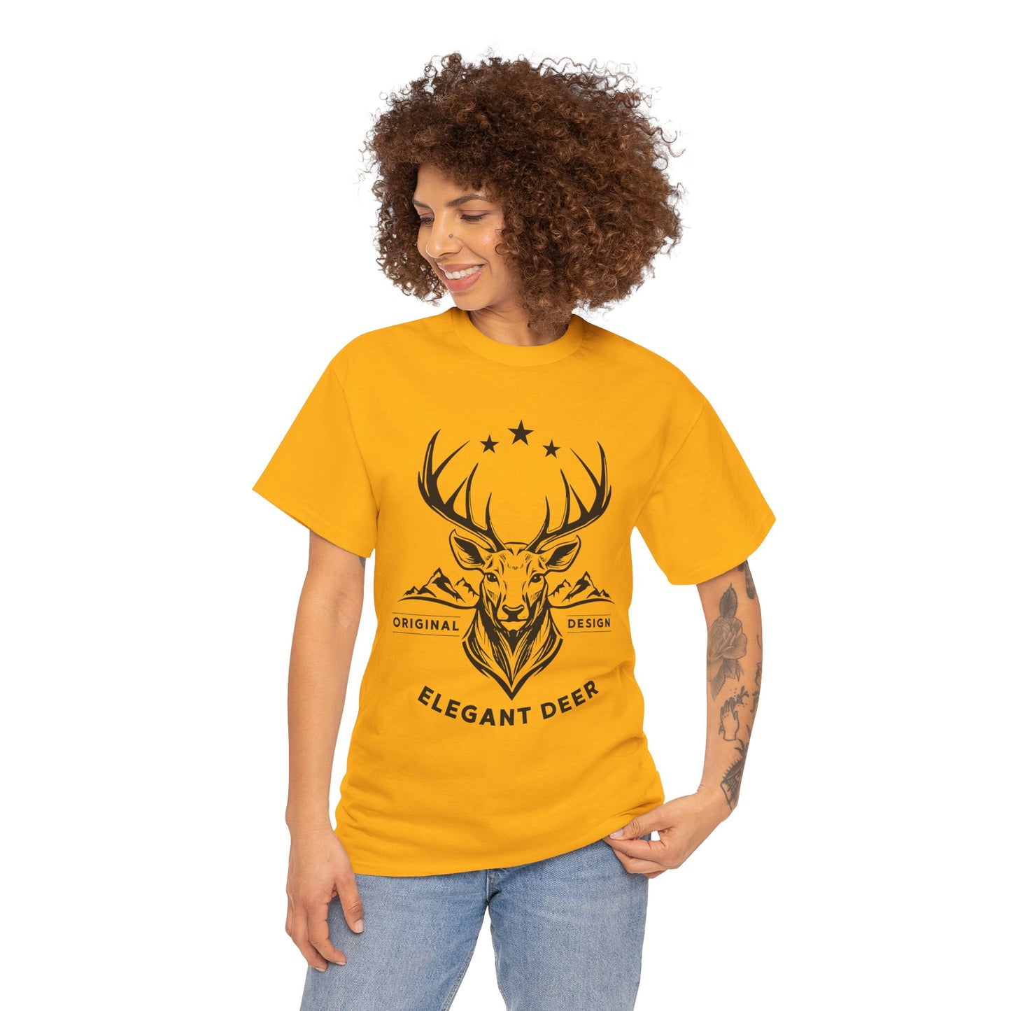 Elegant Deer Unisex Heavy Cotton T-shirt Supporter Collection Winter 2025