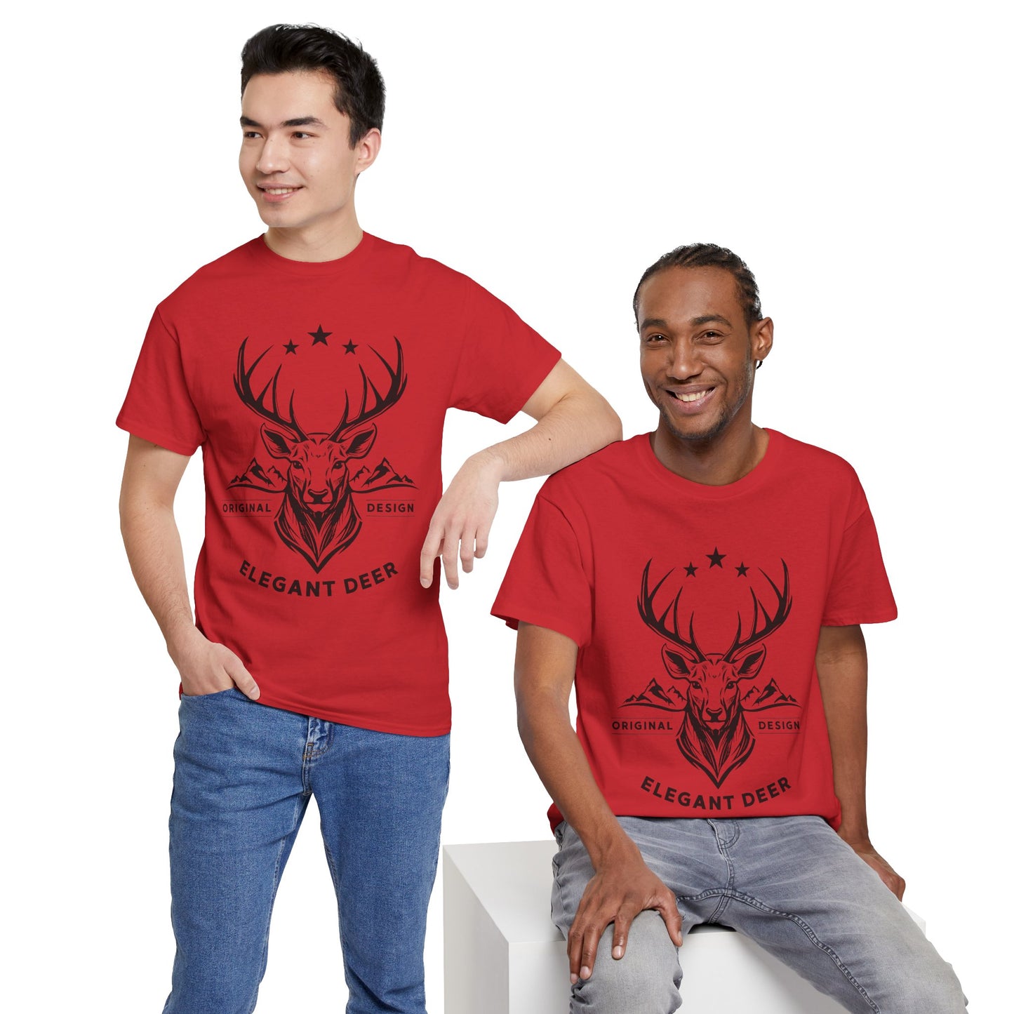 Elegant Deer Unisex Heavy Cotton T-shirt Supporter Collection Winter 2025