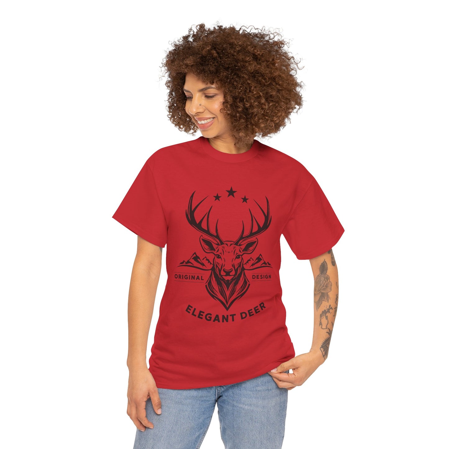 Elegant Deer Unisex Heavy Cotton T-shirt Supporter Collection Winter 2025