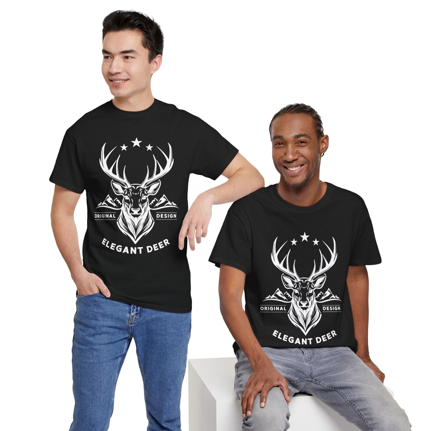 Elegant Deer Unisex Heavy Cotton T-shirt Supporter Collection Winter 2025