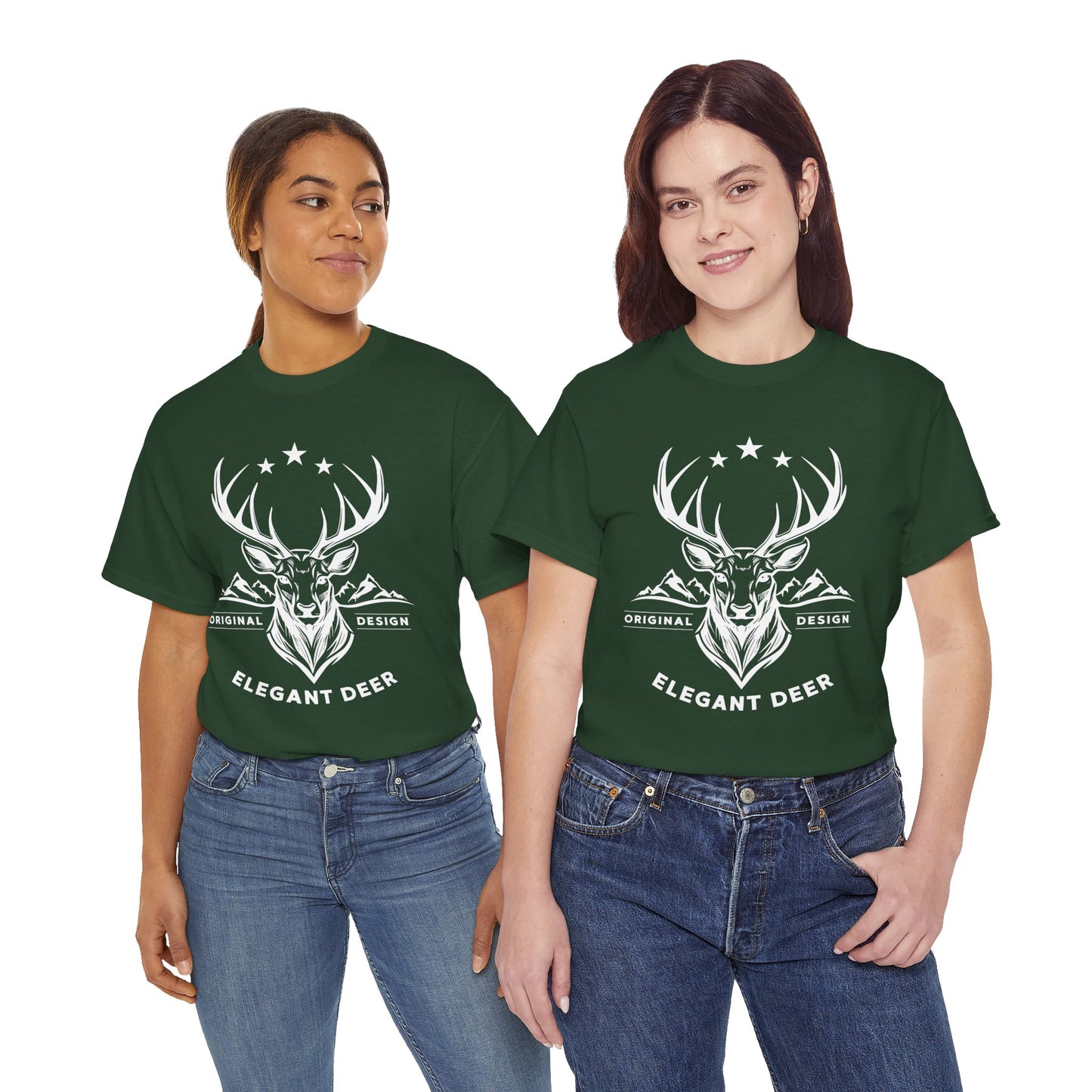 Elegant Deer Unisex Heavy Cotton T-shirt Supporter Collection Winter 2025