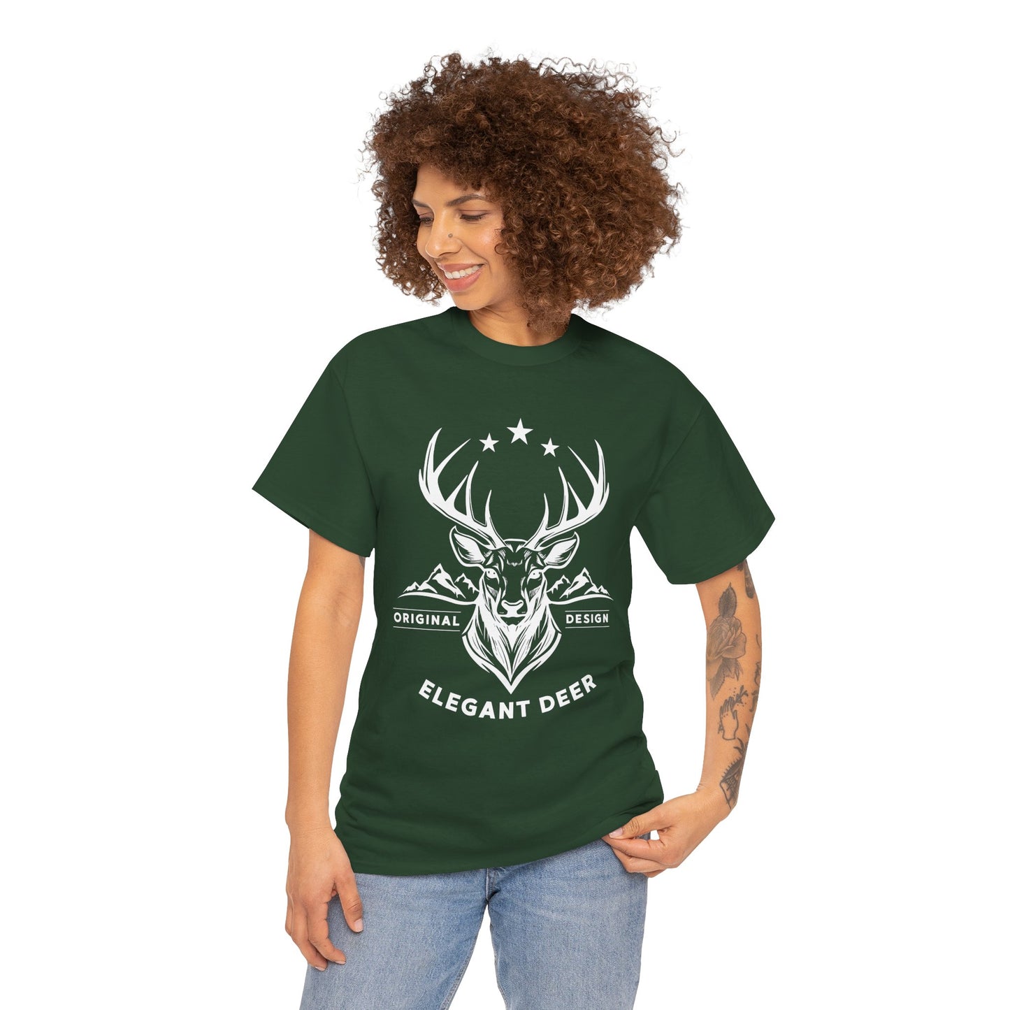 Elegant Deer Unisex Heavy Cotton T-shirt Supporter Collection Winter 2025