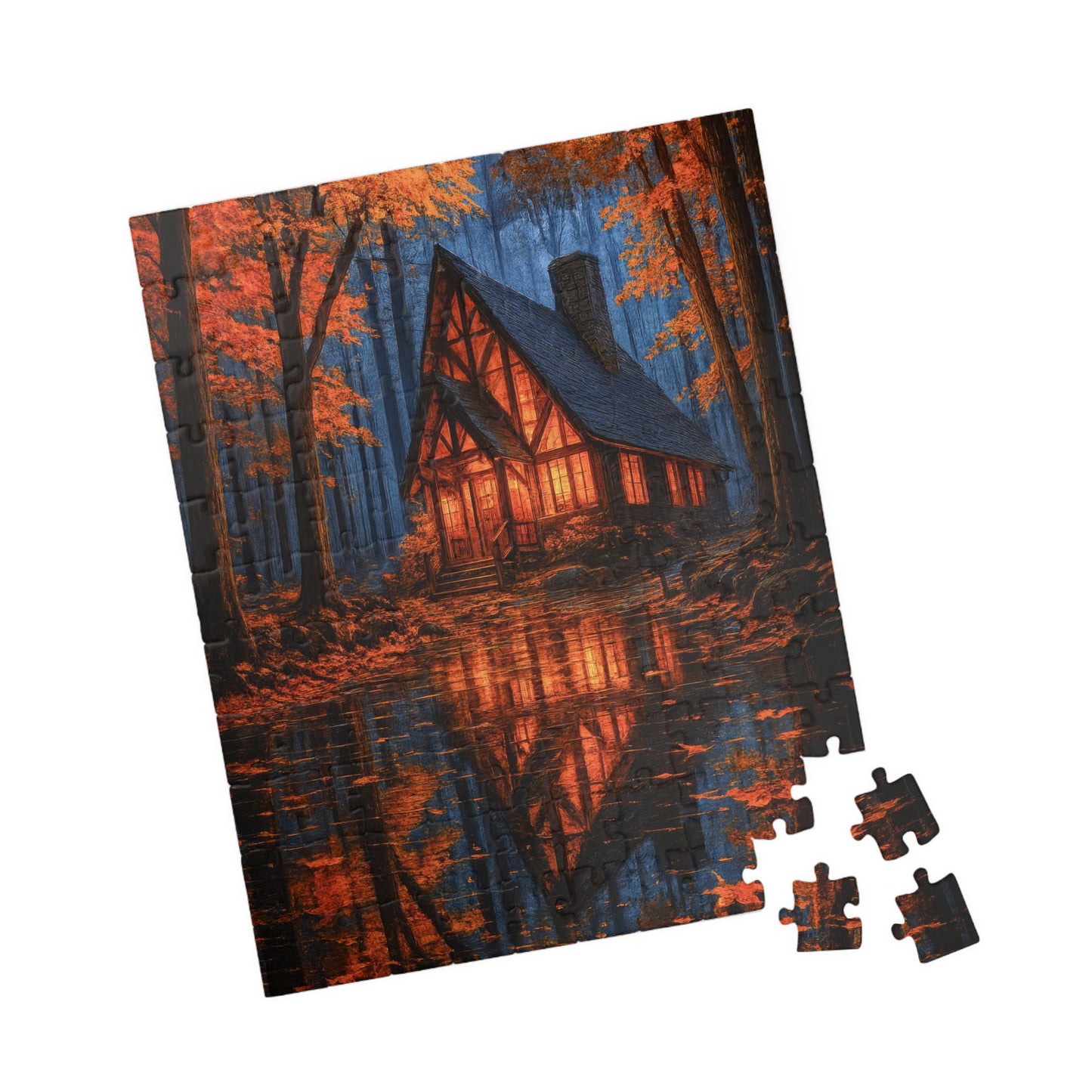 π Autumn Glow Puzzle β Cabin in the Golden Forest π²π‘