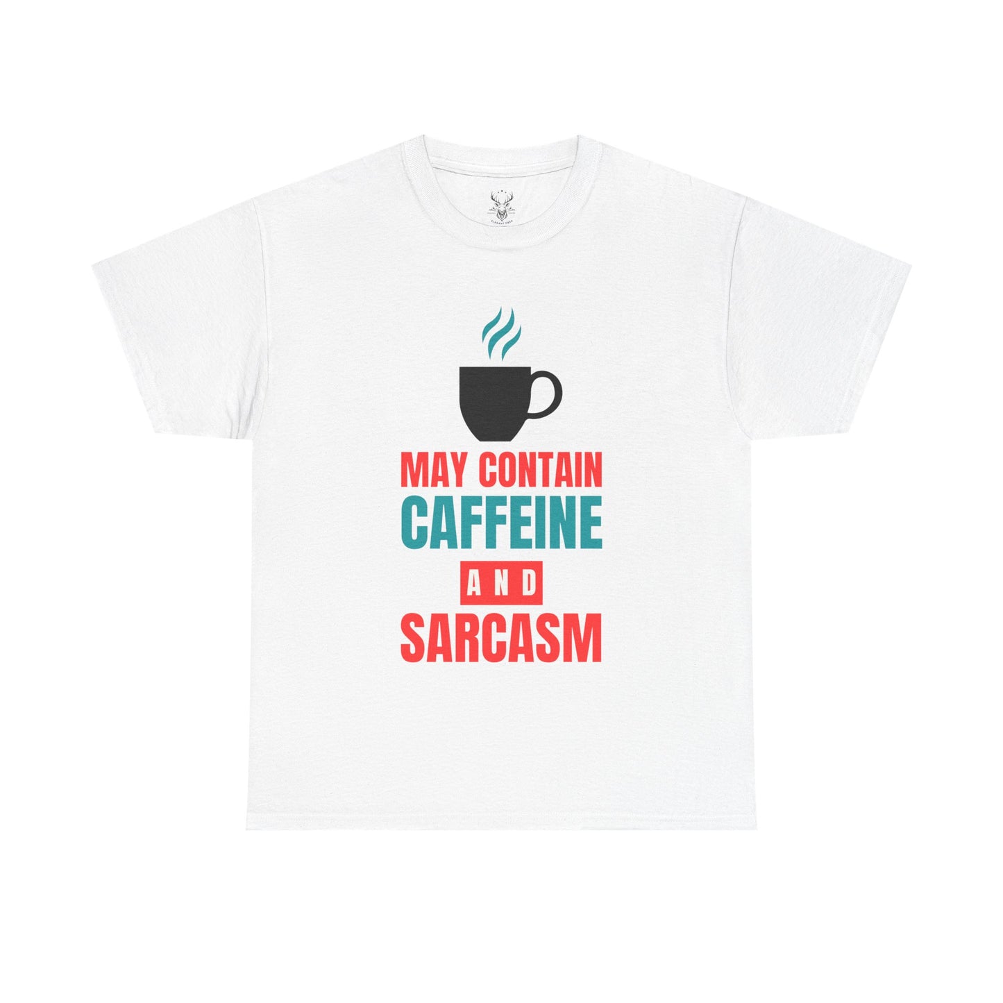 May Contain Caffeine and Sarcasm – Funny Tee by Elegant Deer T-shirt