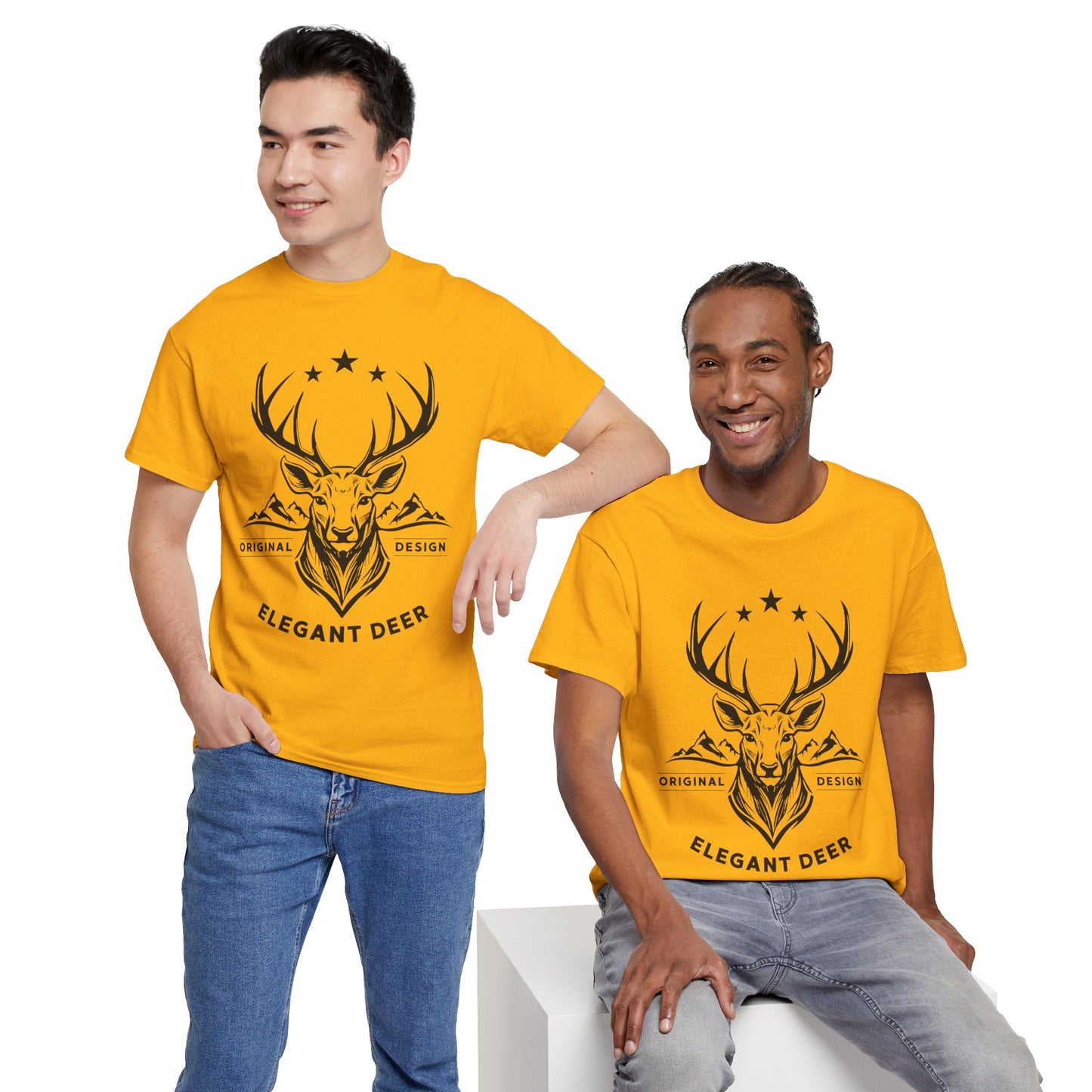 Elegant Deer Unisex Heavy Cotton T-shirt Supporter Collection Winter 2025