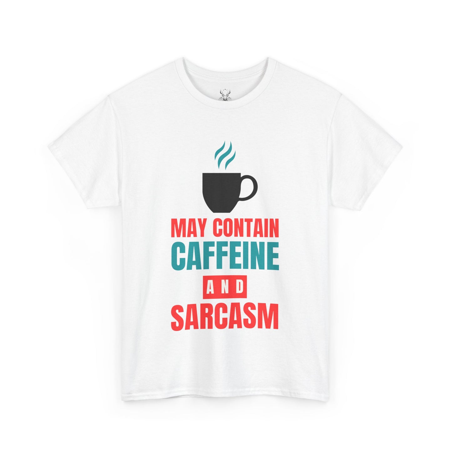 May Contain Caffeine and Sarcasm – Funny Tee by Elegant Deer T-shirt