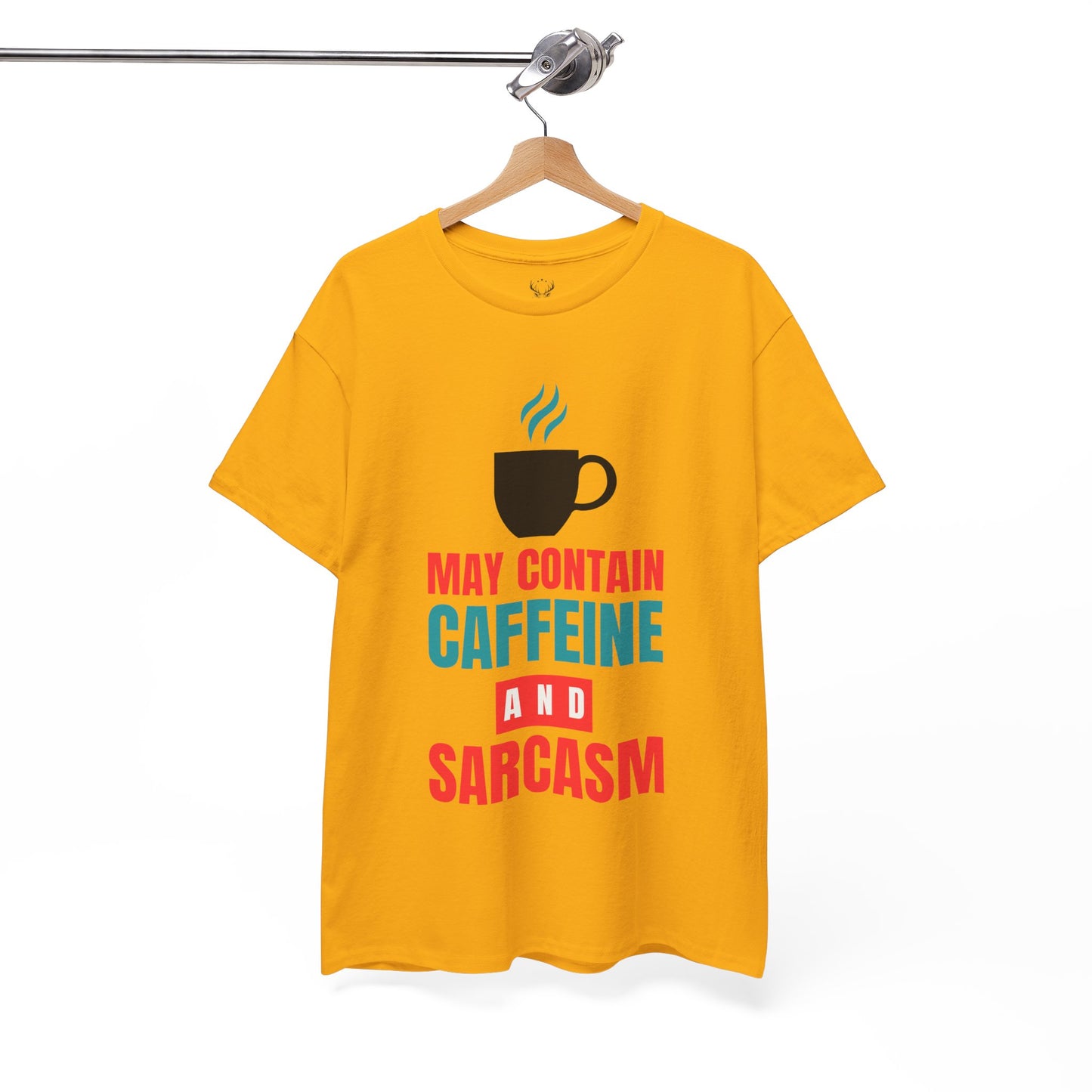 May Contain Caffeine and Sarcasm – Funny Tee by Elegant Deer T-shirt