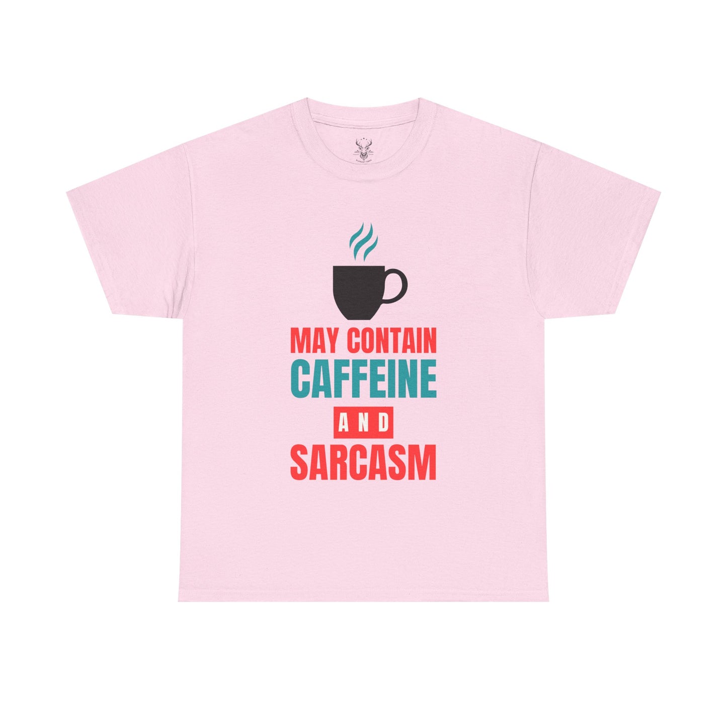 May Contain Caffeine and Sarcasm – Funny Tee by Elegant Deer T-shirt
