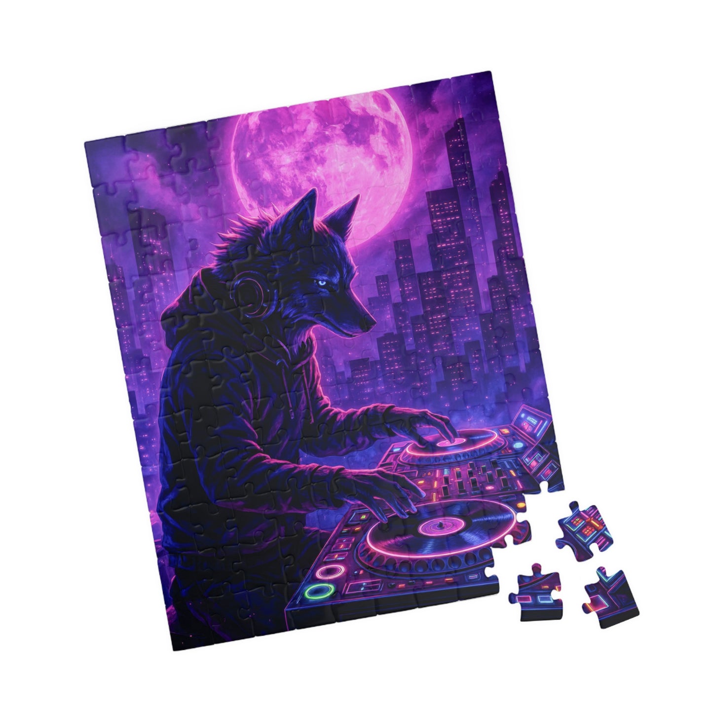 ๐ง Neon Beats โ DJ Wolf Puzzle ๐๐ถ