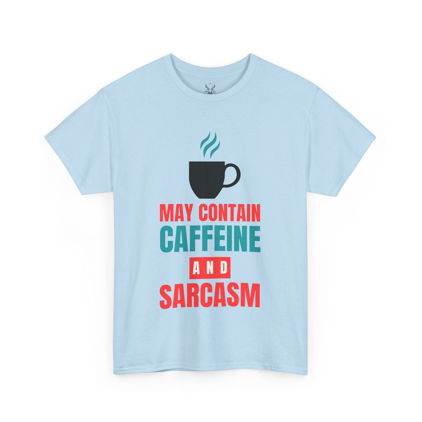 May Contain Caffeine and Sarcasm – Funny Tee by Elegant Deer T-shirt