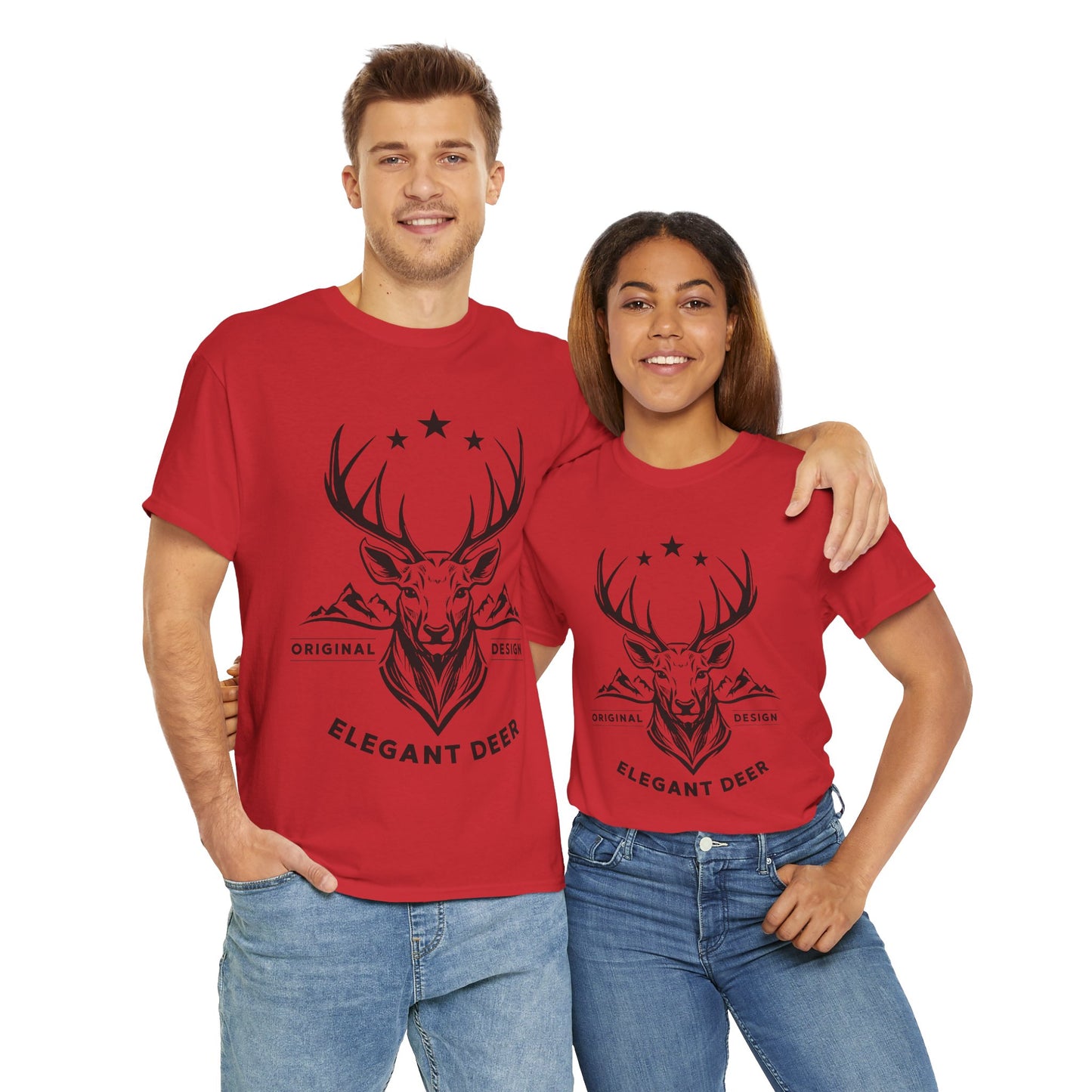 Elegant Deer Unisex Heavy Cotton T-shirt Supporter Collection Winter 2025