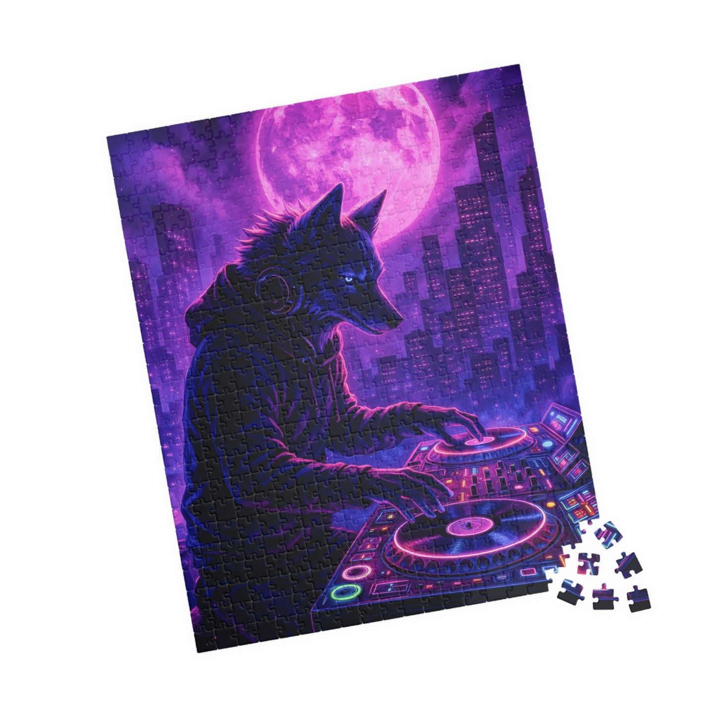 ๐ง Neon Beats โ DJ Wolf Puzzle ๐๐ถ