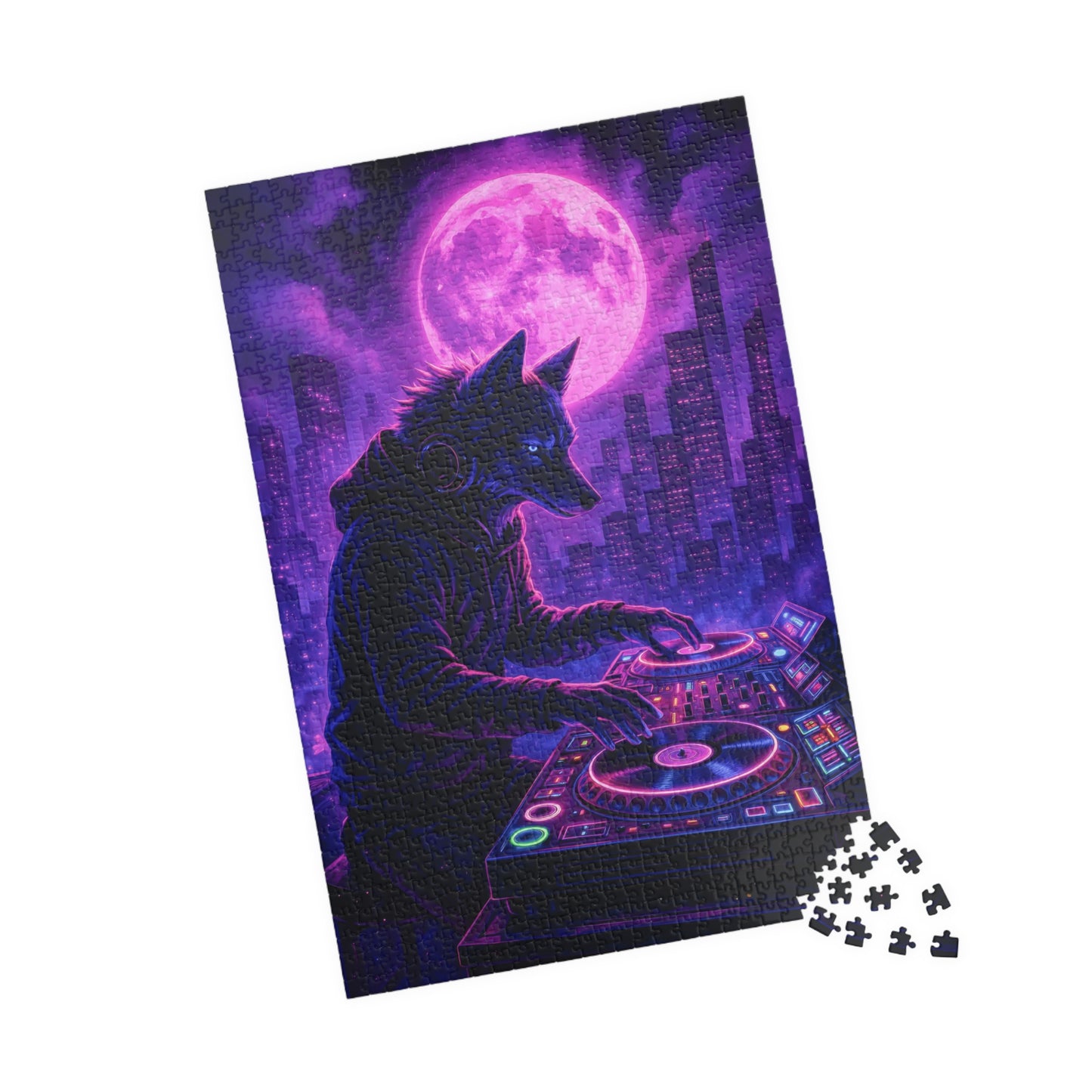 ๐ง Neon Beats โ DJ Wolf Puzzle ๐๐ถ