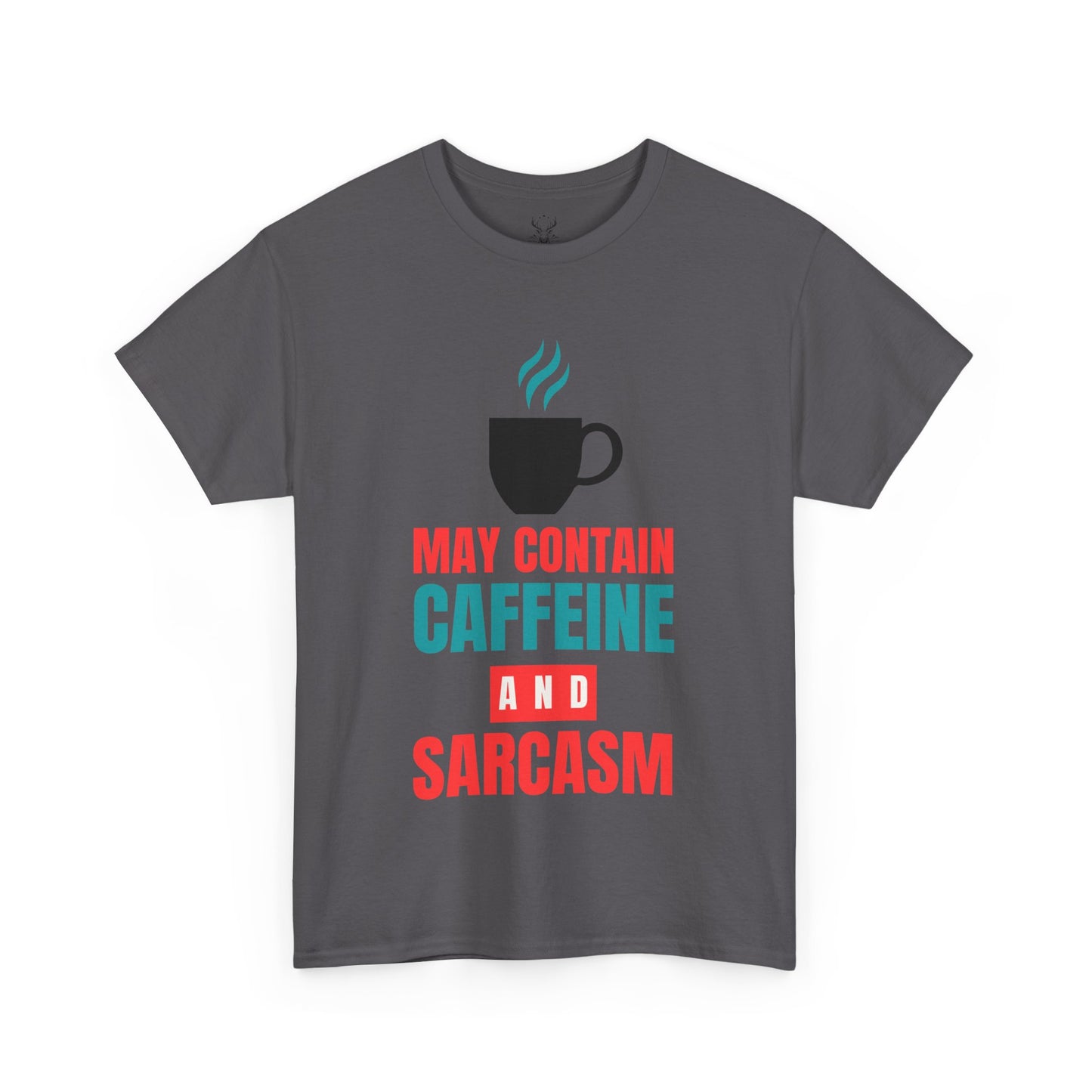 May Contain Caffeine and Sarcasm – Funny Tee by Elegant Deer T-shirt