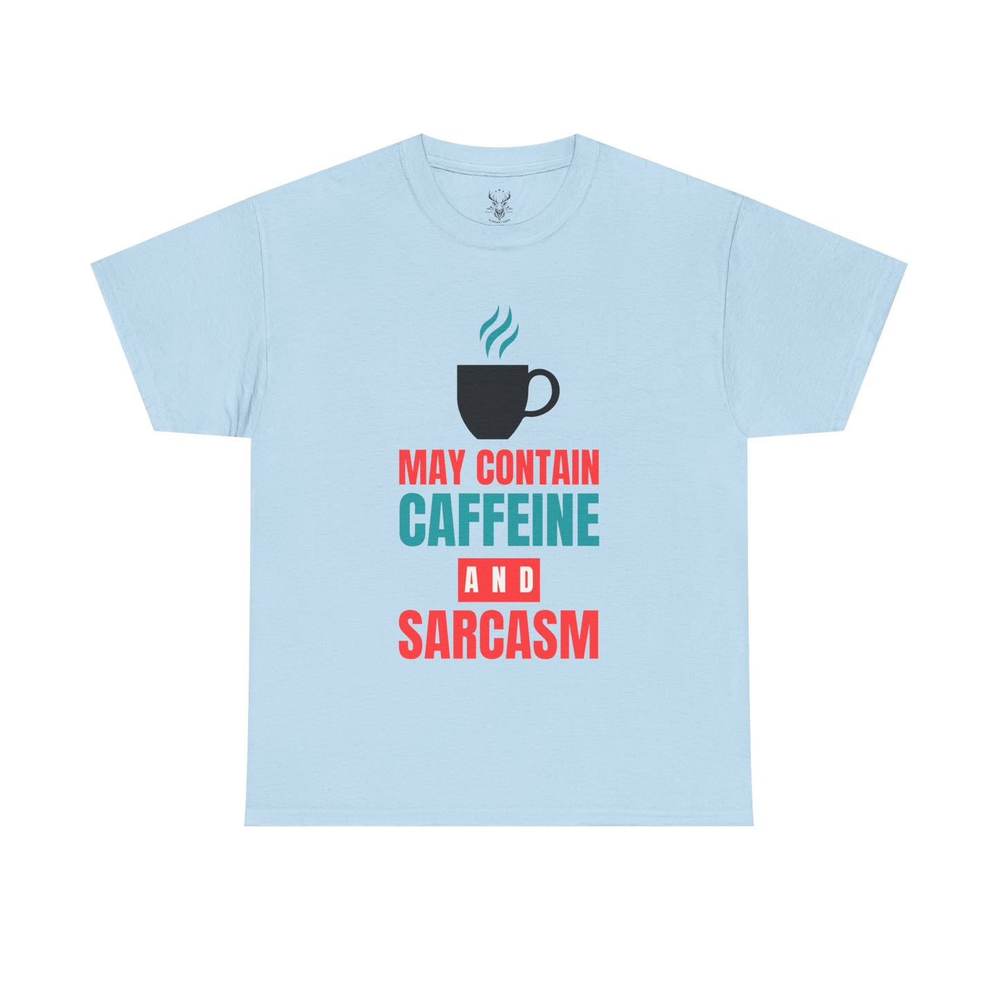 May Contain Caffeine and Sarcasm – Funny Tee by Elegant Deer T-shirt
