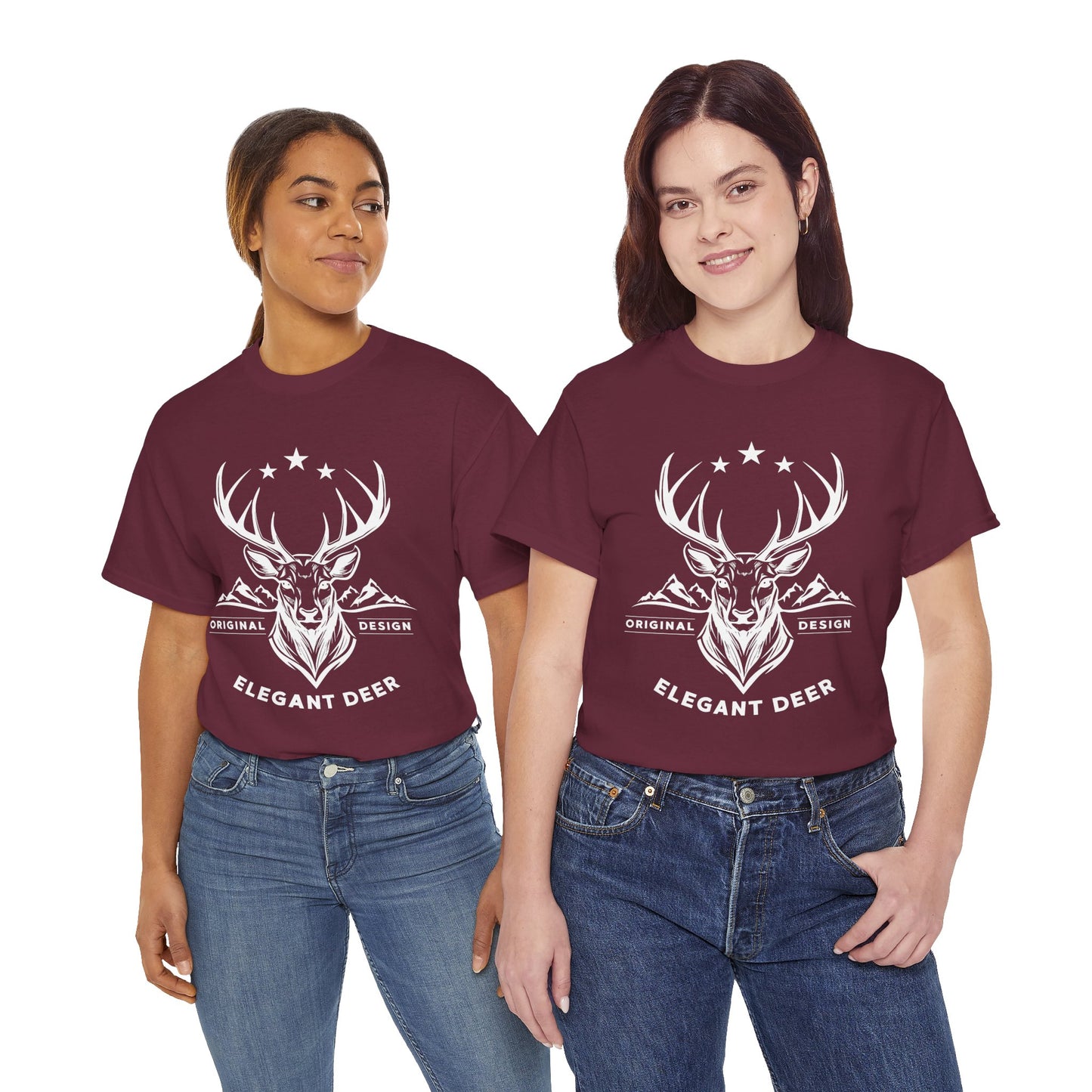 Elegant Deer Unisex Heavy Cotton T-shirt Supporter Collection Winter 2025