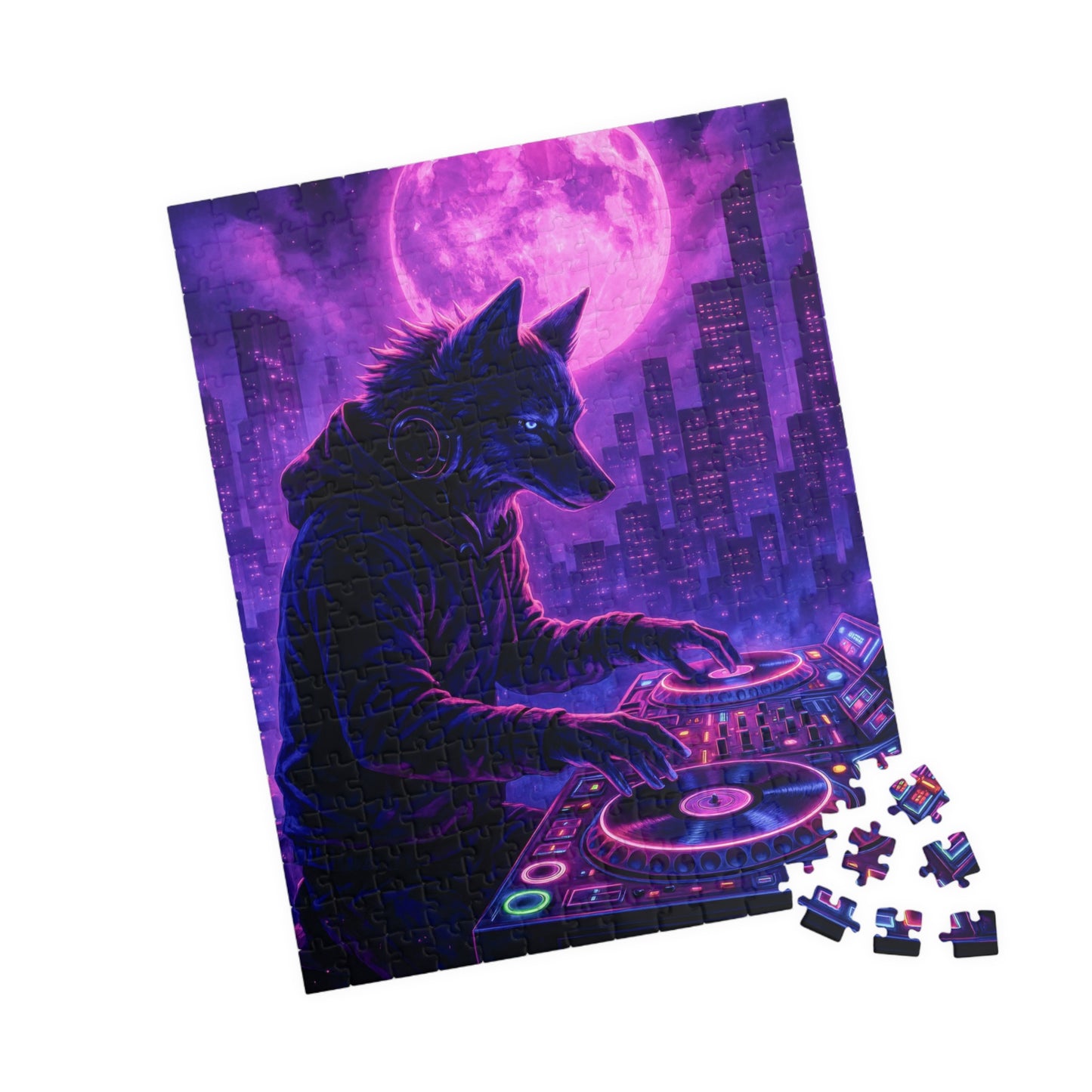 ๐ง Neon Beats โ DJ Wolf Puzzle ๐๐ถ