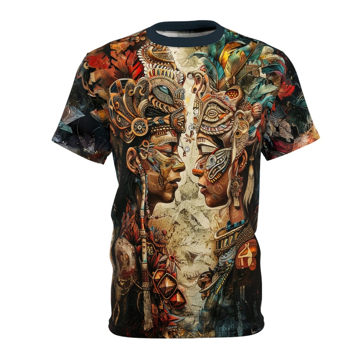 Ancient Echoes: The Aztec T-Shirt (AOP) - Elegant Deer