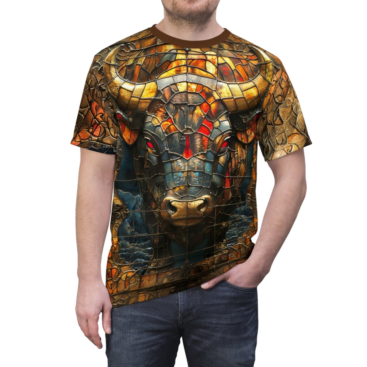 Art Nouveau - inspired Taurus T-Shirt (AOP) - Elegant Deer