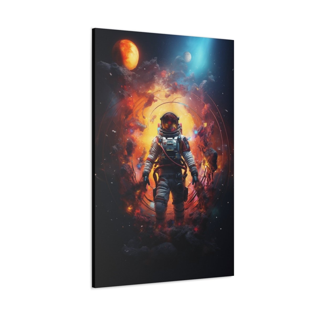 Astronaut portal to the nebula Canvas Poster - Elegant Deer