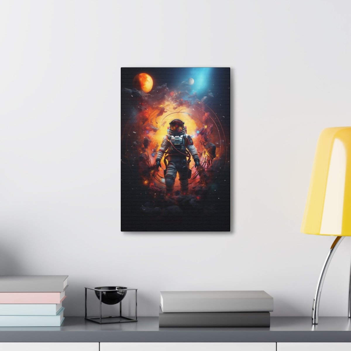Astronaut portal to the nebula Canvas Poster - Elegant Deer