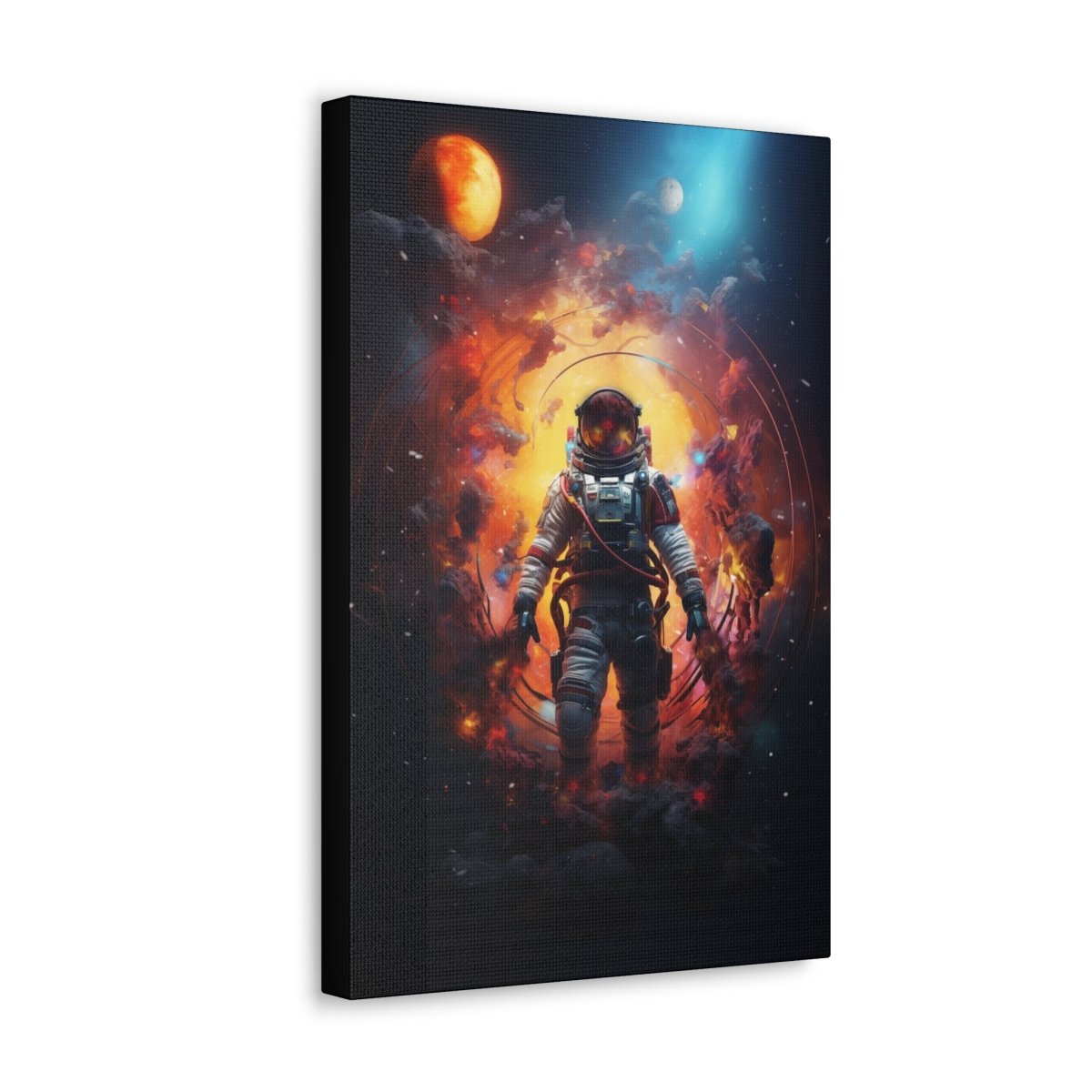 Astronaut portal to the nebula Canvas Poster - Elegant Deer