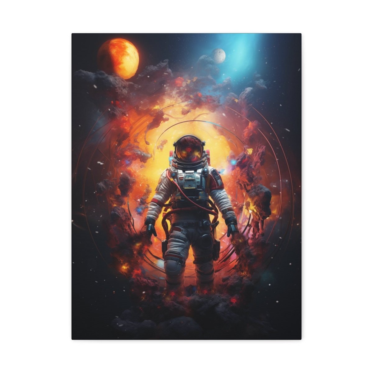Astronaut portal to the nebula Canvas Poster - Elegant Deer