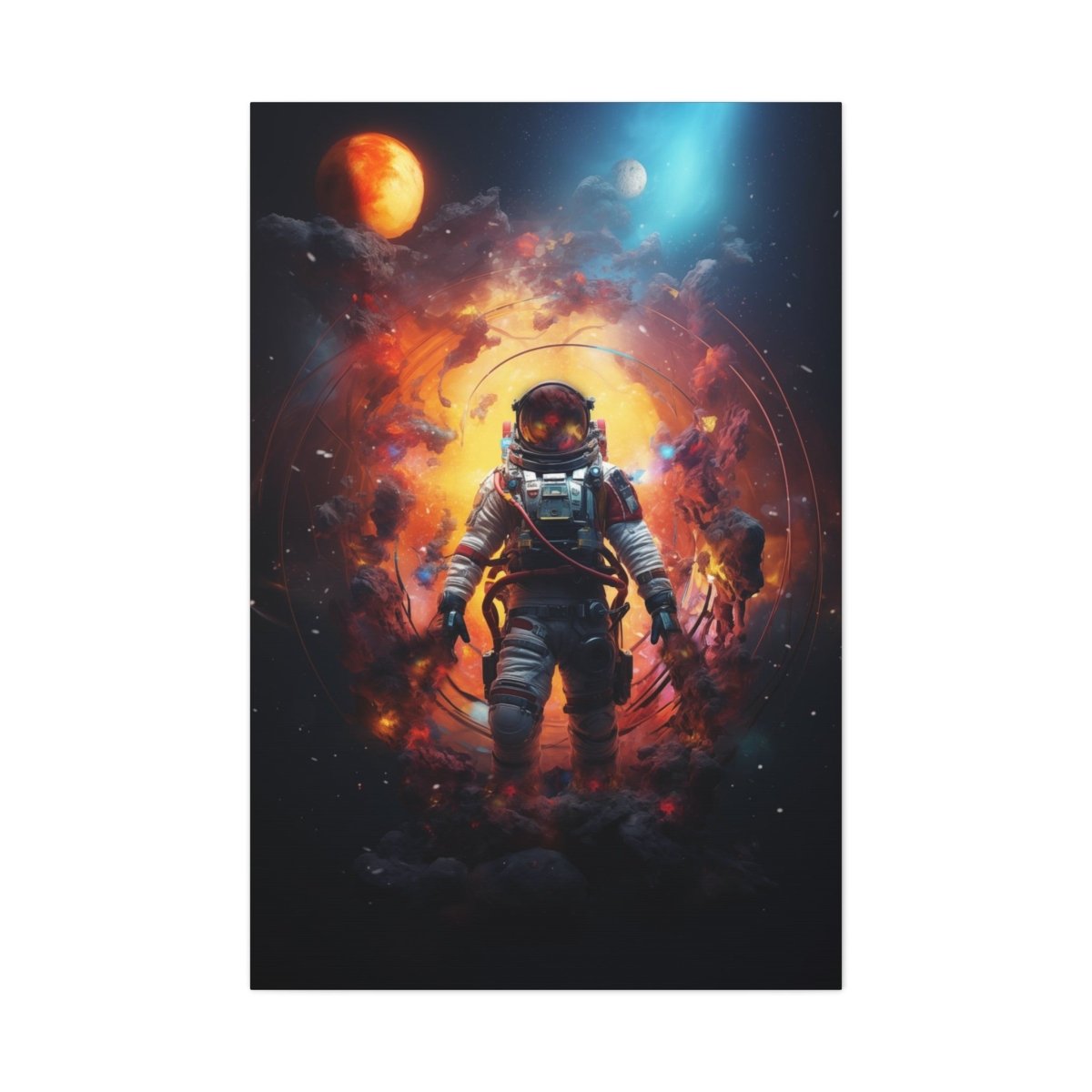 Astronaut portal to the nebula Canvas Poster - Elegant Deer