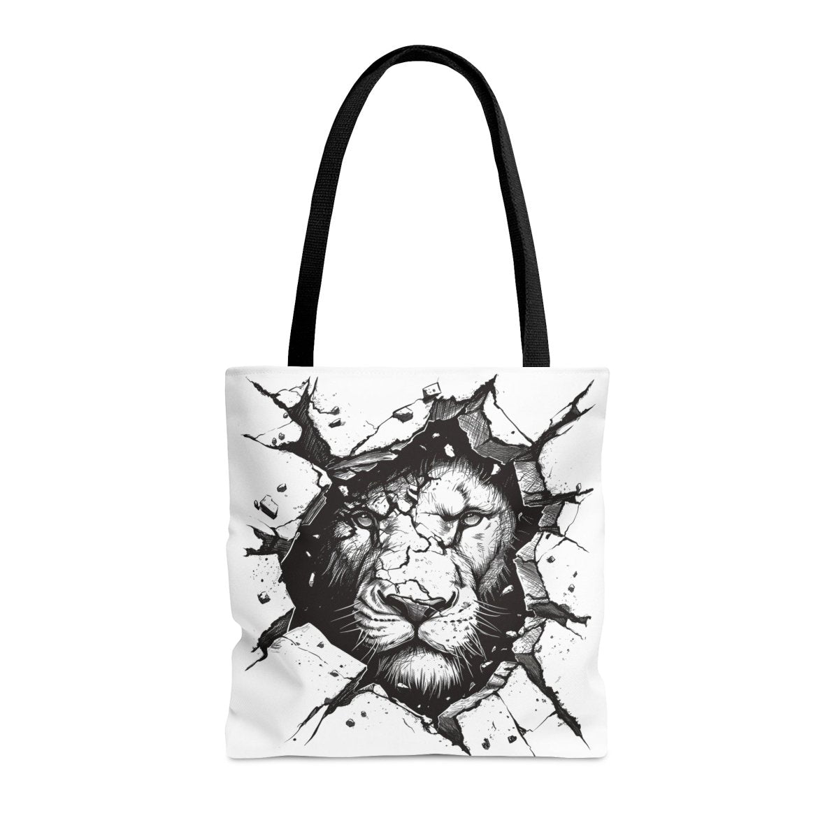 Black & White Lions Tote Bag - Elegant Deer