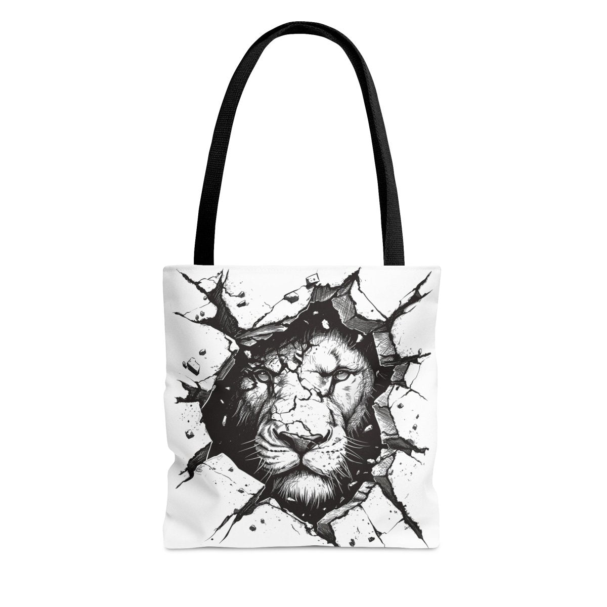 Black & White Lions Tote Bag - Elegant Deer
