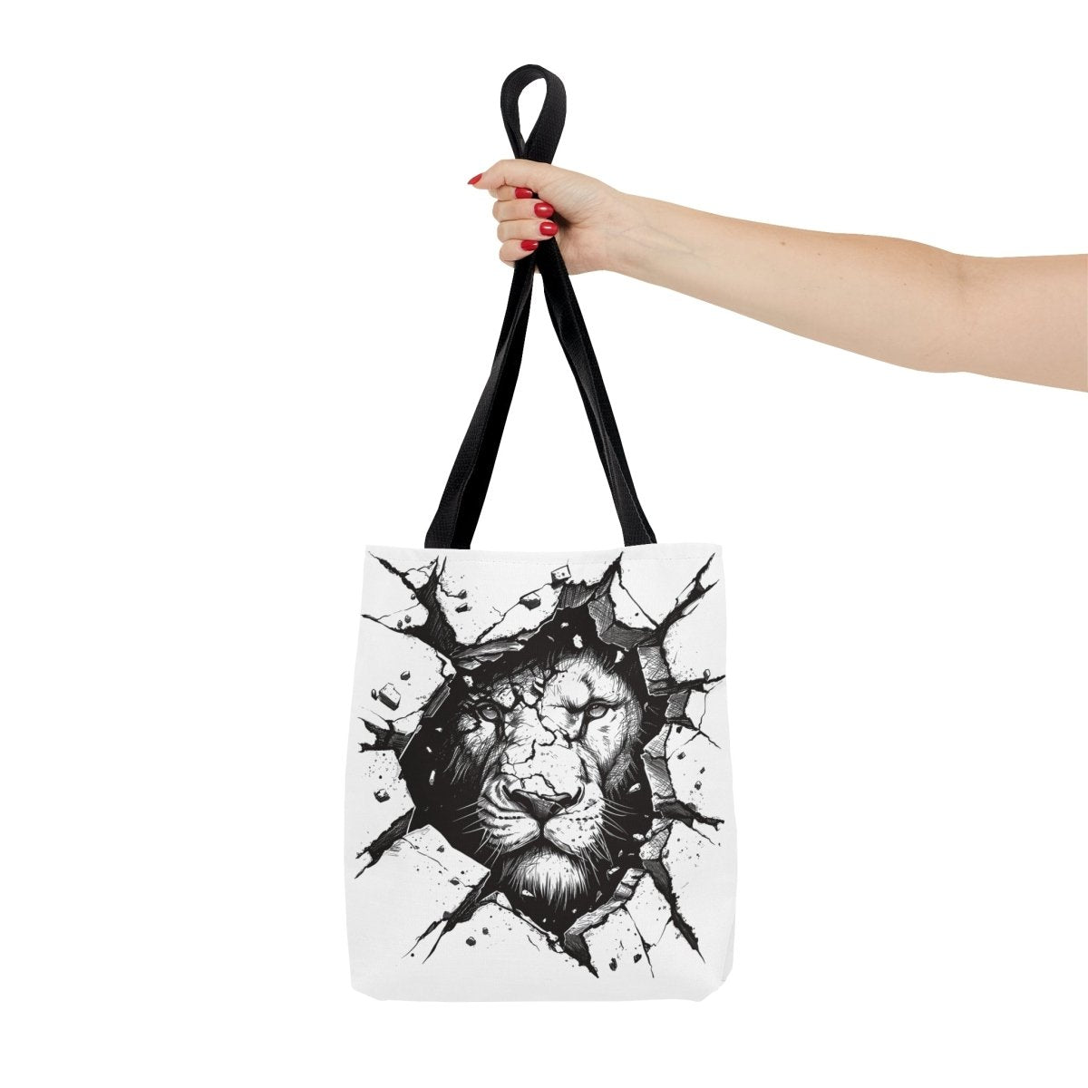 Black & White Lions Tote Bag - Elegant Deer