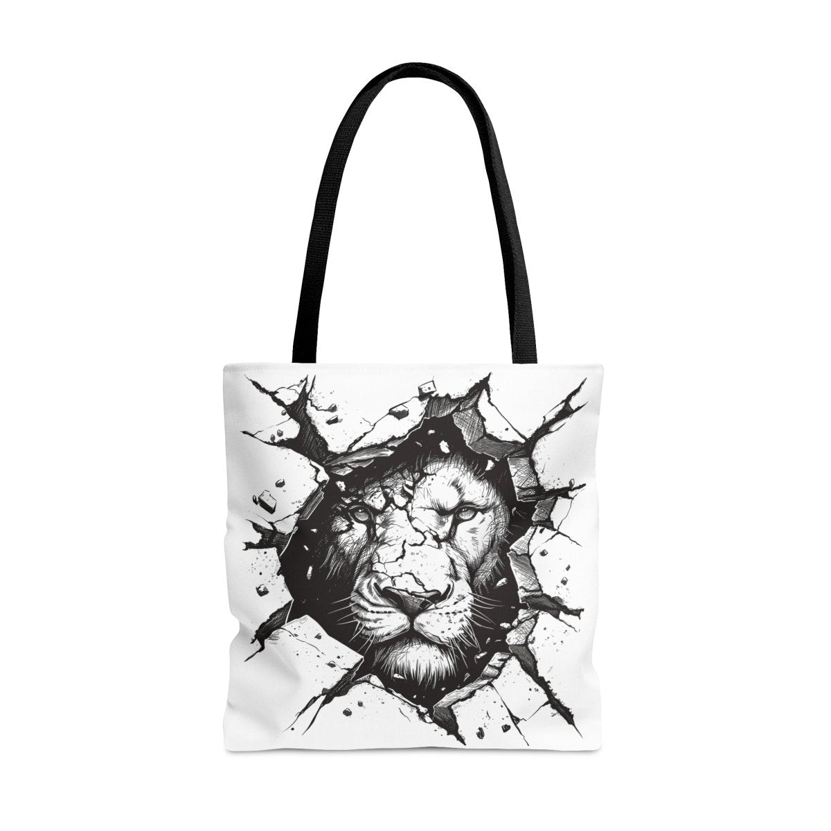 Black & White Lions Tote Bag - Elegant Deer