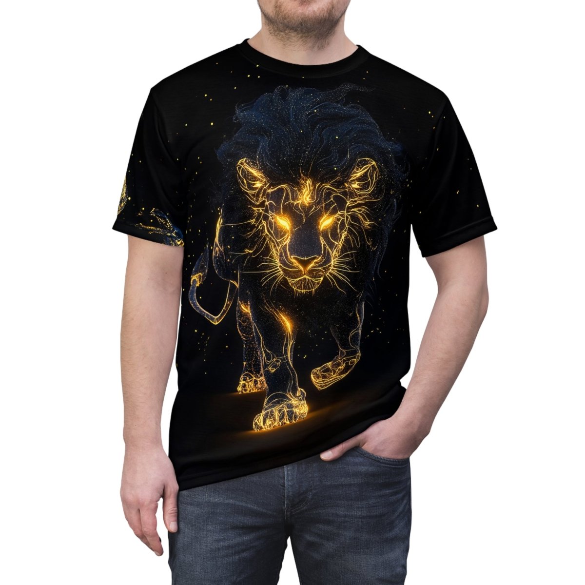 Celestial Lion - Dual - Sided AOP T-Shirt - Elegant Deer