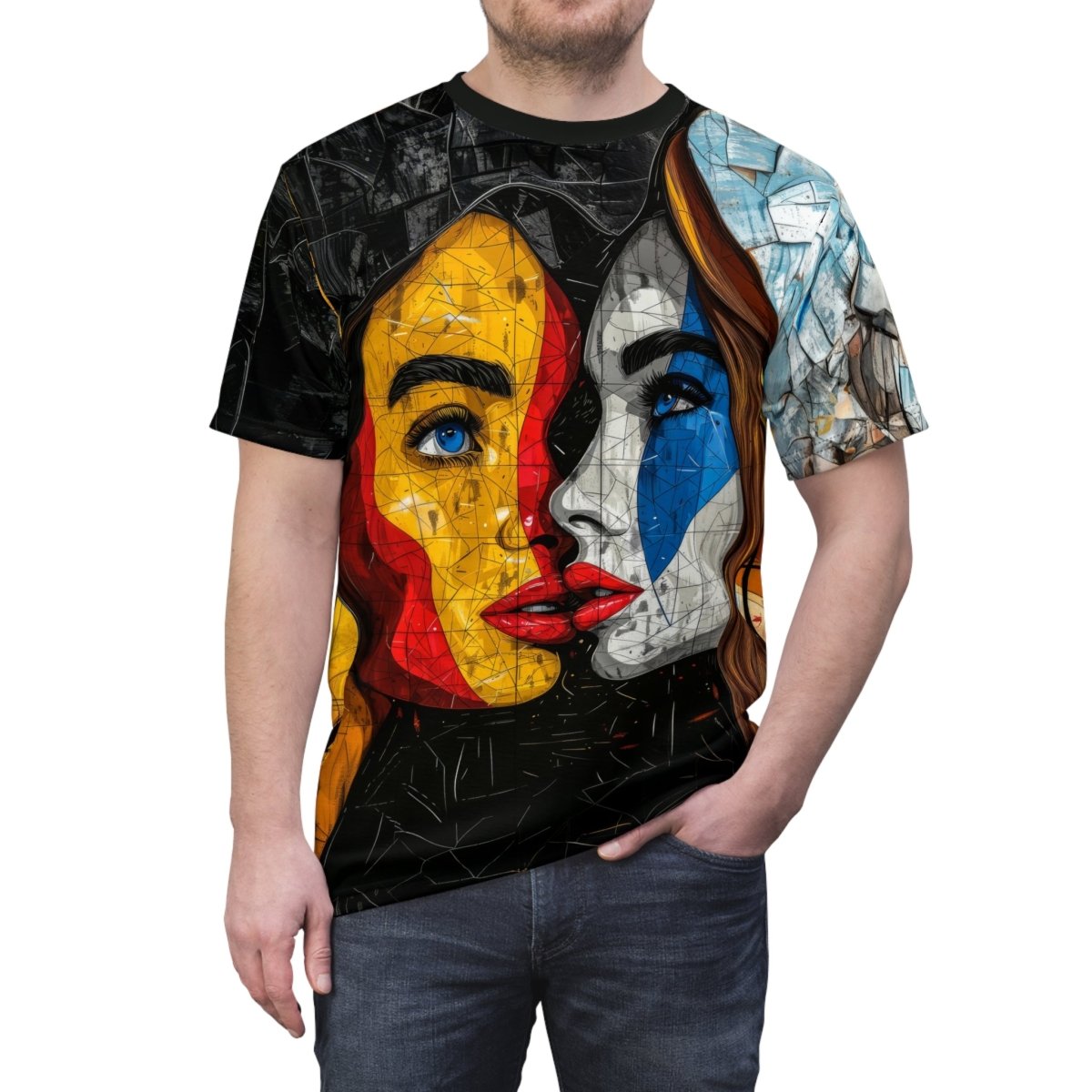 Contemporary Mosaic T-Shirt (AOP) - Elegant Deer