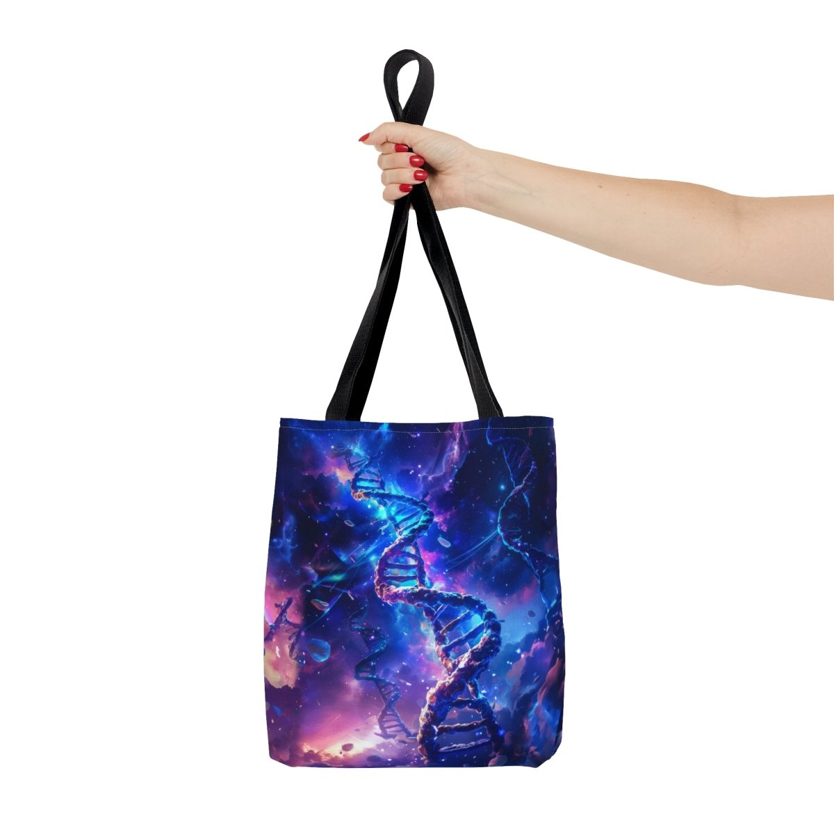 Cosmic Code: Galaxy DNA Tote Bag - Elegant Deer