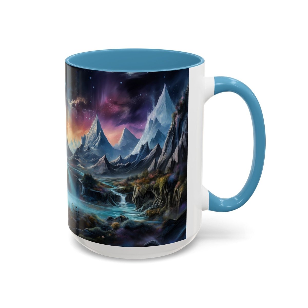 Cosmic Fantasy Landscape Coffee Mug, 15oz - Elegant Deer