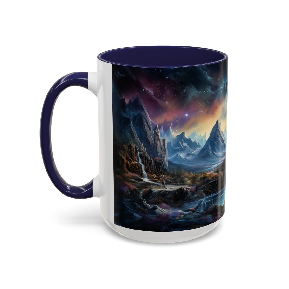 Cosmic Fantasy Landscape Coffee Mug, 15oz - Elegant Deer