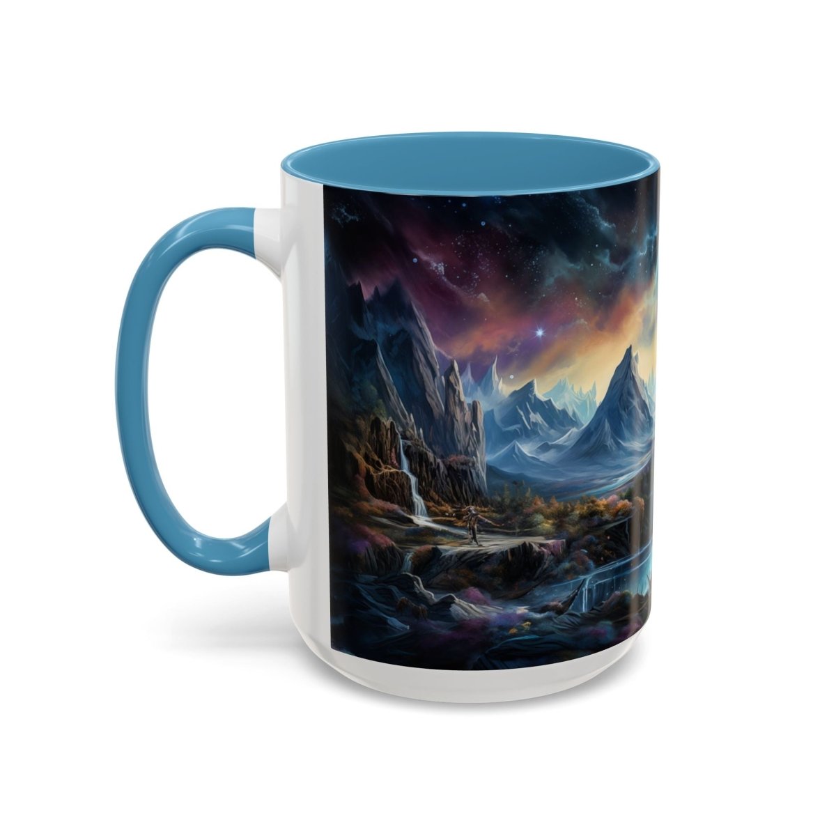 Cosmic Fantasy Landscape Coffee Mug, 15oz - Elegant Deer