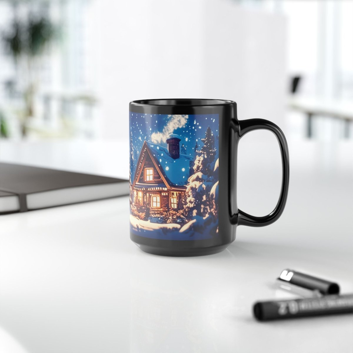 Cozy Winter Cabin Mug – Warmth in Every Sip 15oz - Elegant Deer