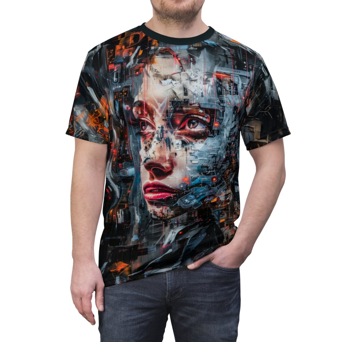 Cyber Dreams T-Shirt (AOP) - Elegant Deer