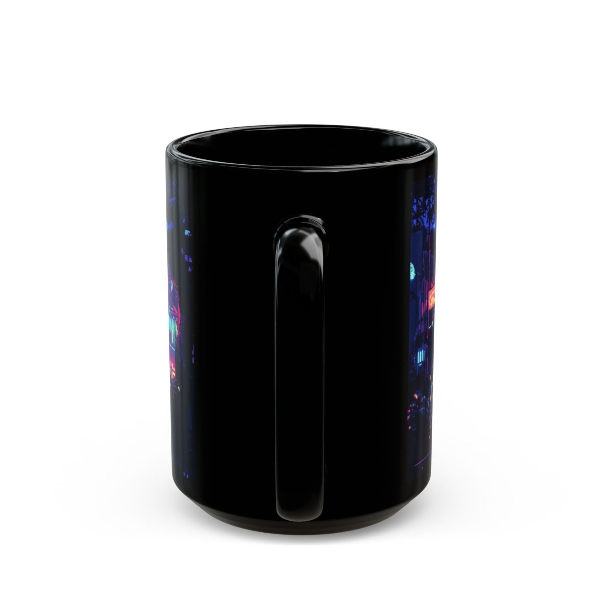 Cyberpunk Cityscape Mug – Neon Dreams 15oz - Elegant Deer