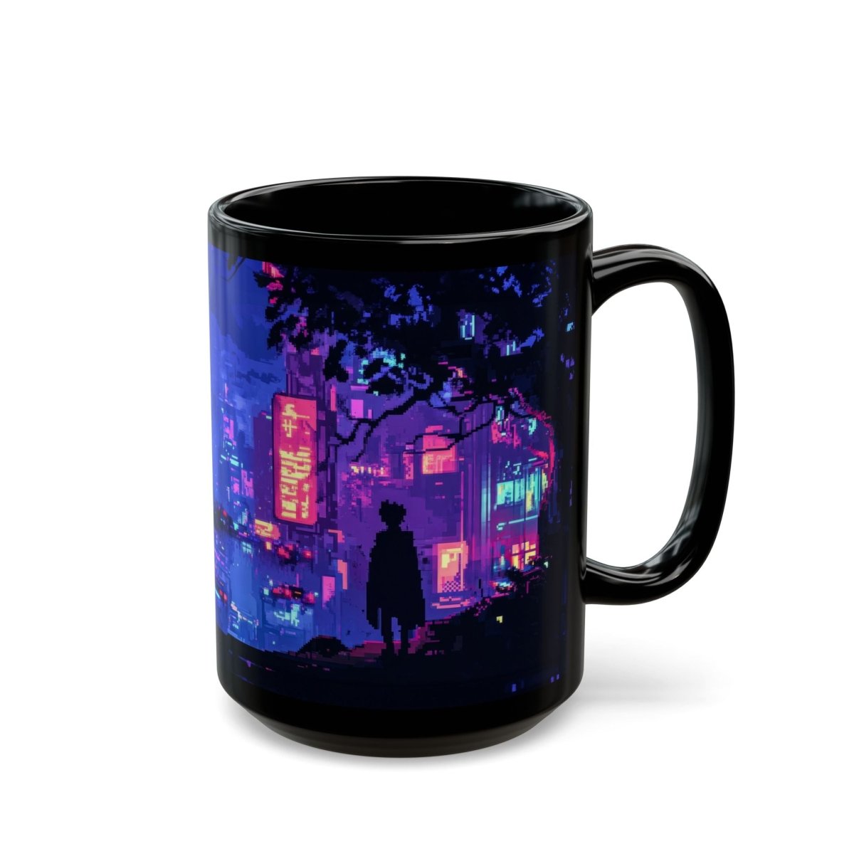 Cyberpunk Cityscape Mug – Neon Dreams 15oz - Elegant Deer