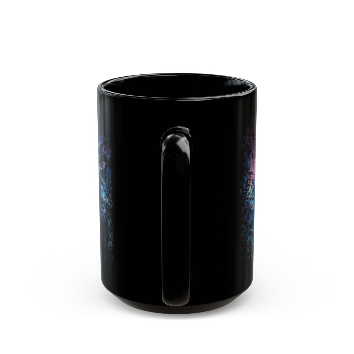 Cyberpunk Samurai & Neon Dragon Black Mug - Elegant Deer