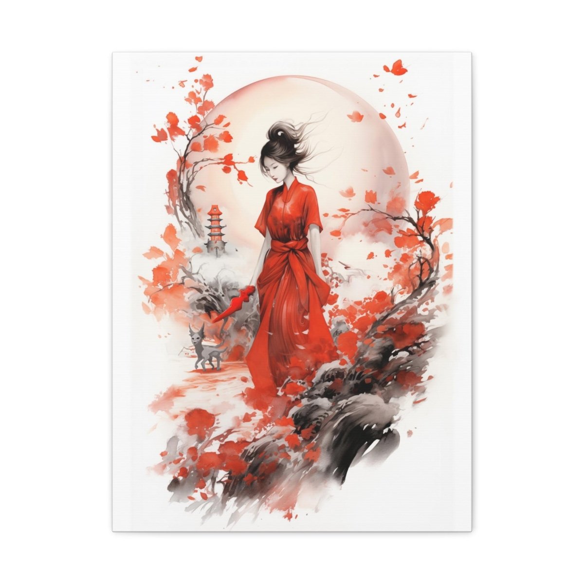 Devil Or The Beauty Canvas Poster - Elegant Deer