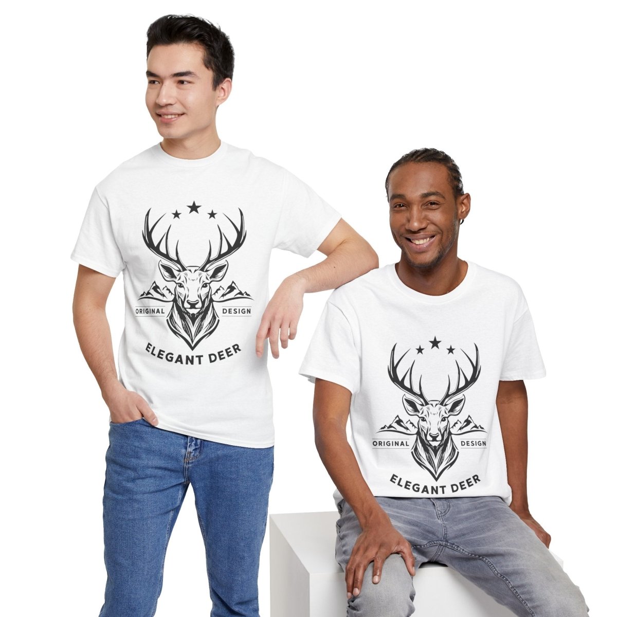 Elegant Deer Unisex Heavy Cotton T-shirt Collection Winter 2024 - Elegant Deer