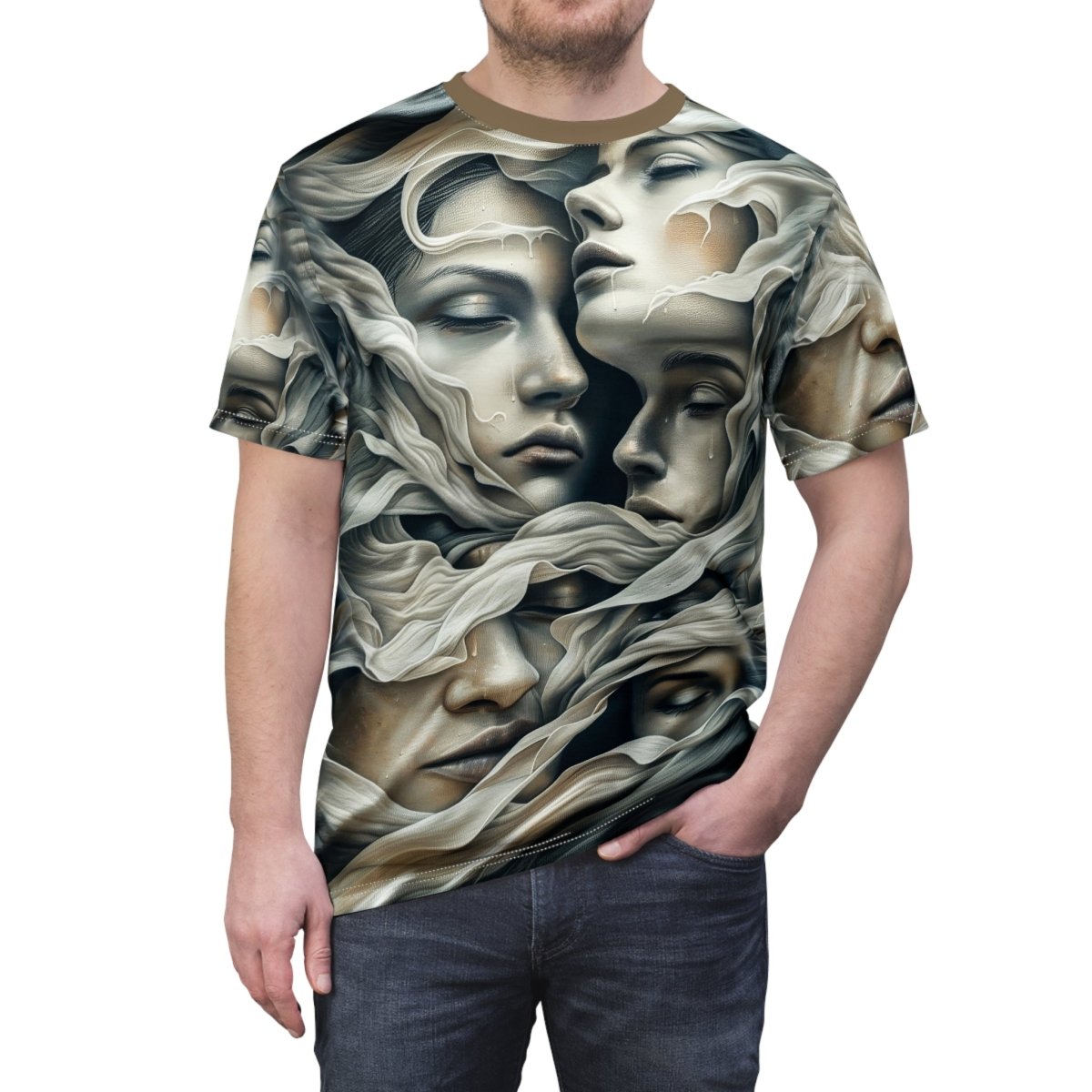 Ethereal Faces T-Shirt (AOP) - Elegant Deer