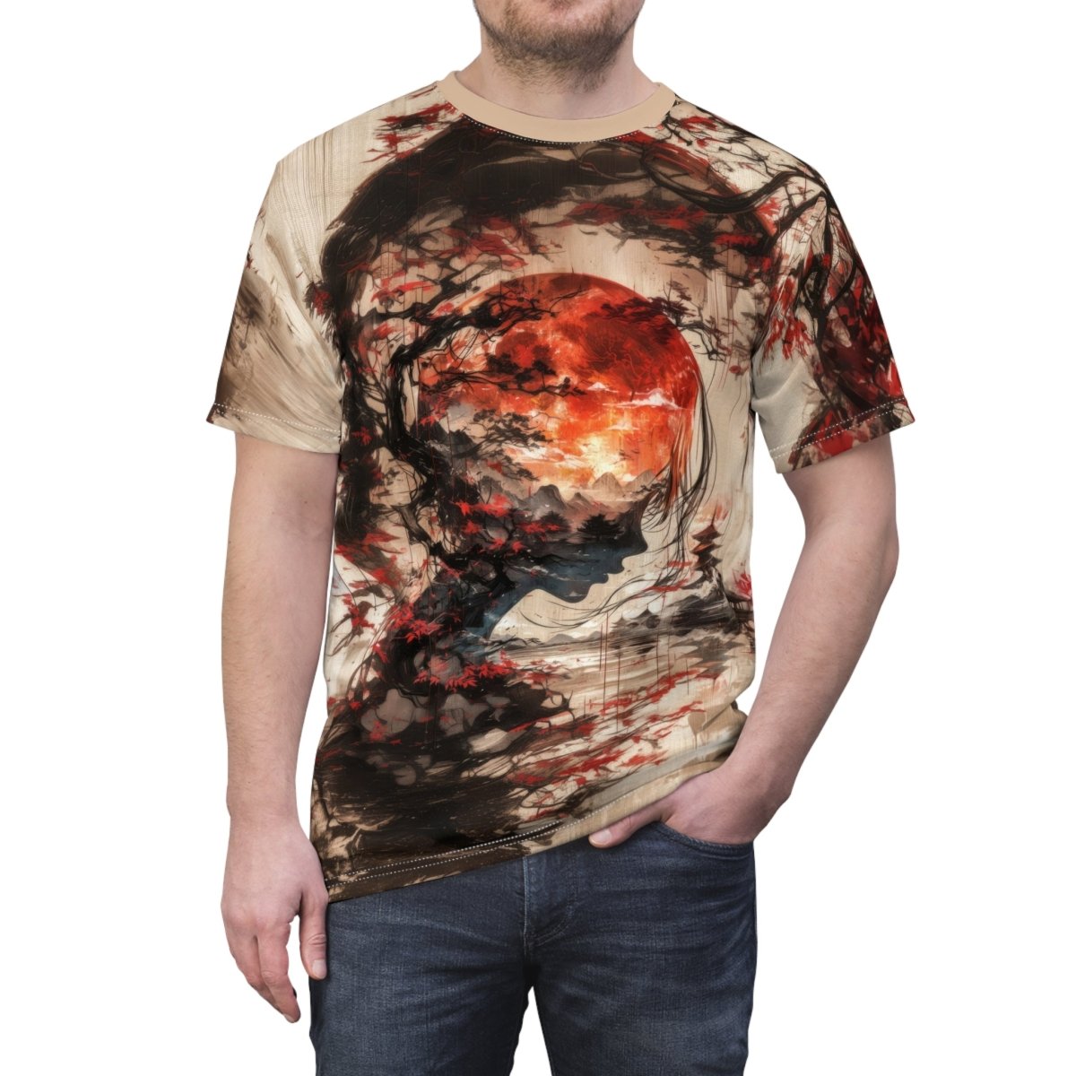Ethereal Harmony T-Shirt (AOP) - Elegant Deer