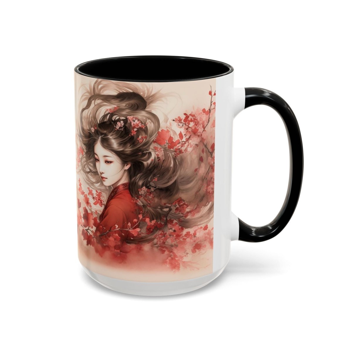 Exquisite Blossom Beauty Coffee Mug, 15oz - Elegant Deer