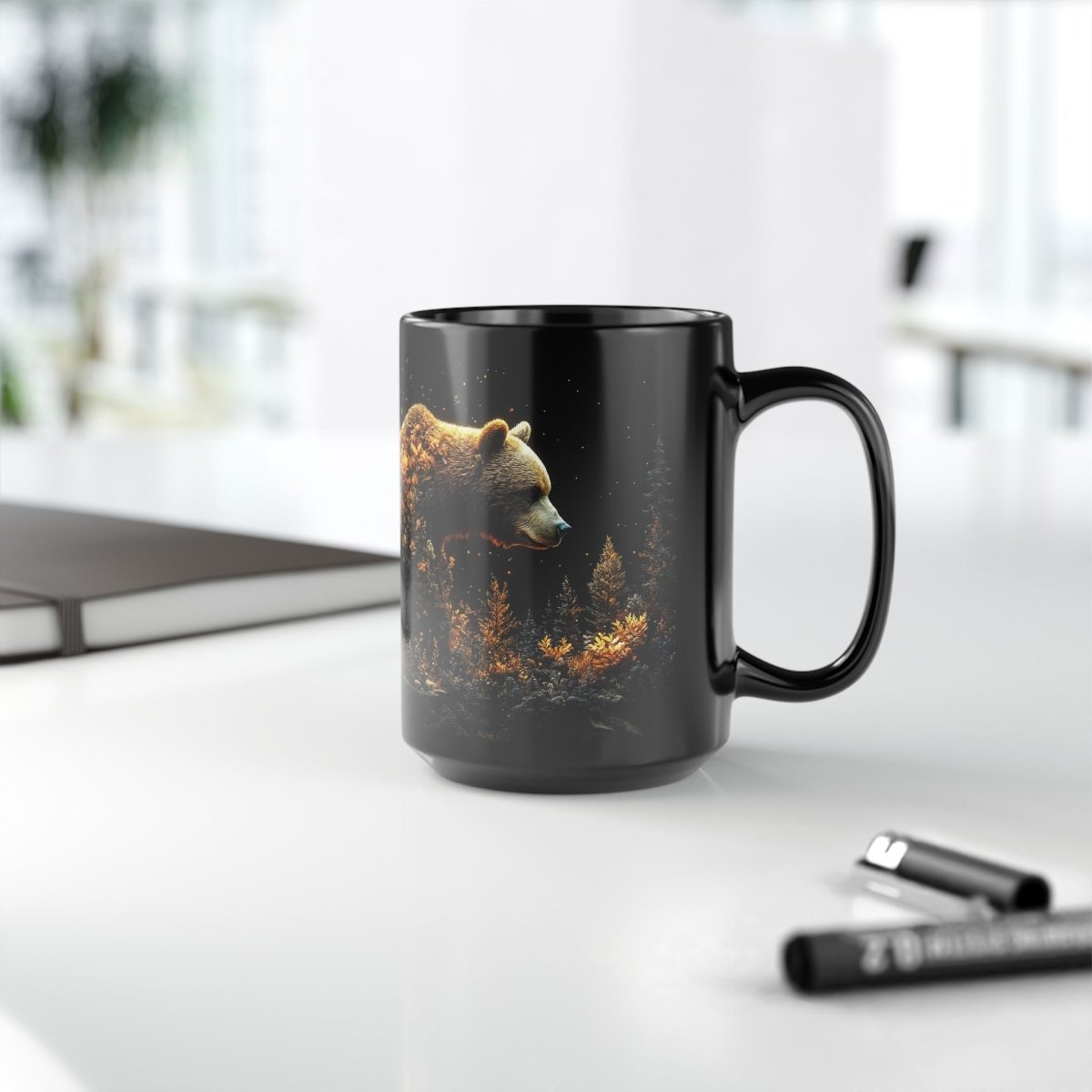 🐻 Forest Guardian – Mystical Bear Mug 🌲 - Elegant Deer