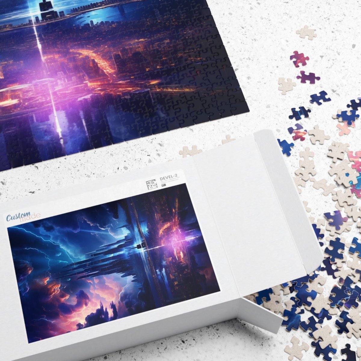 Futuristic cyberpunk style city jigsaw puzzle - Elegant Deer